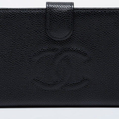 CHANEL No. 6 2000-2002 Caviar COCO Mark Purse black WS21083