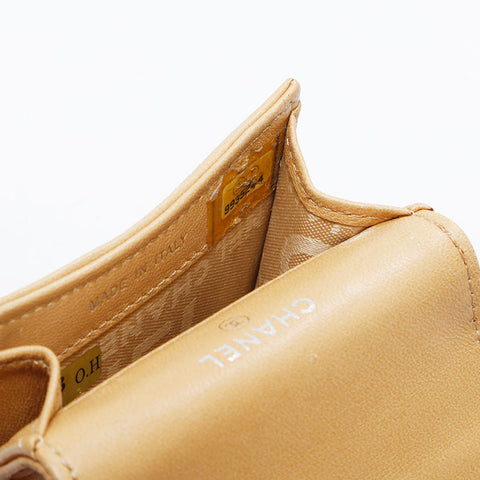 CHANEL No. 10 Icon Motif Cigarette Case 2005-2006 Pouch beige WS21084