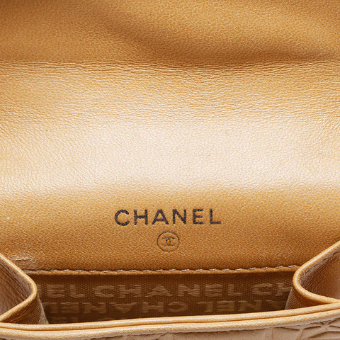 CHANEL No. 10 Icon Motif Cigarette Case 2005-2006 Pouch beige WS21084