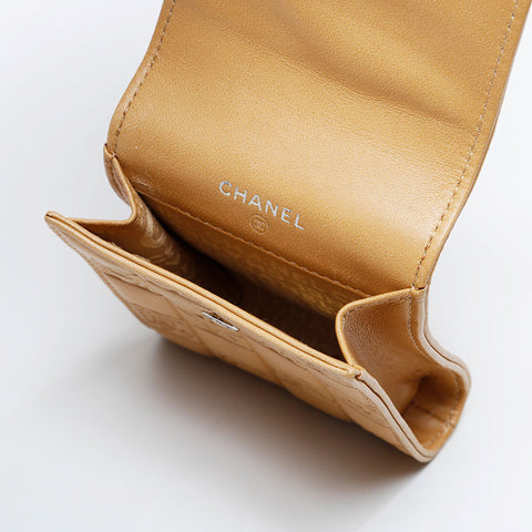 CHANEL No. 10 Icon Motif Cigarette Case 2005-2006 Pouch beige WS21084