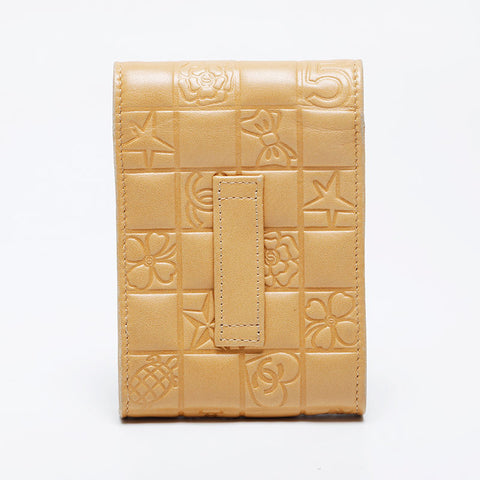 CHANEL No. 10 Icon Motif Cigarette Case 2005-2006 Pouch beige WS21084