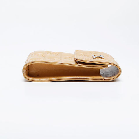 CHANEL No. 10 Icon Motif Cigarette Case 2005-2006 Pouch beige WS21084