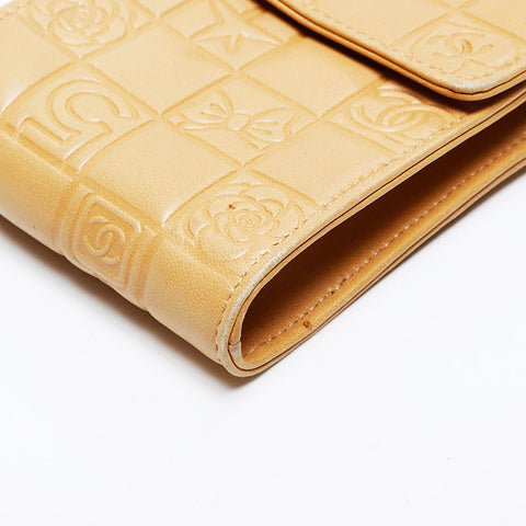 CHANEL No. 10 Icon Motif Cigarette Case 2005-2006 Pouch beige WS21084