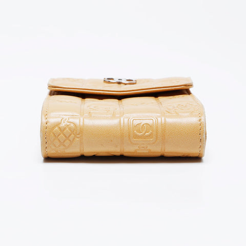 CHANEL No. 10 Icon Motif Cigarette Case 2005-2006 Pouch beige WS21084