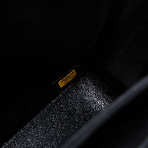 CHANEL No. 9 Caviar Skin Deca Matelasse 11.8" 2004-2005 Shoulder Bag black WS21091