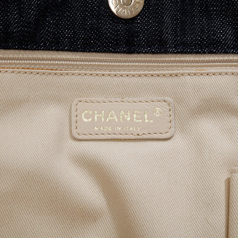 CHANEL 10 series 2005-2006 Denim Night Flight 2.55 Tote Bag Navy WS21092