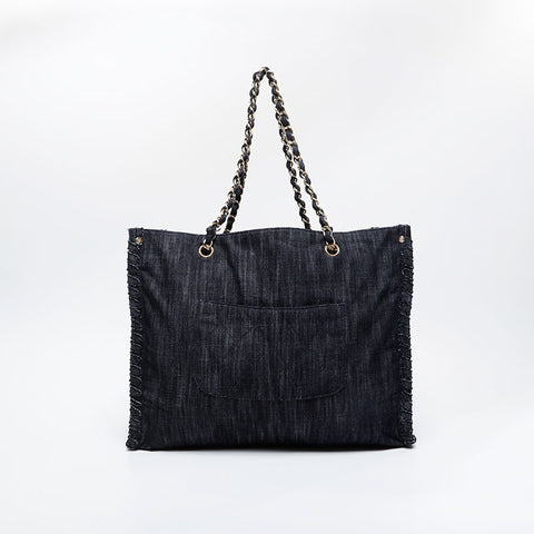 CHANEL 10 系列 2005-2006 牛仔 Night Flight 2.55 手提包 海军蓝 WS21092