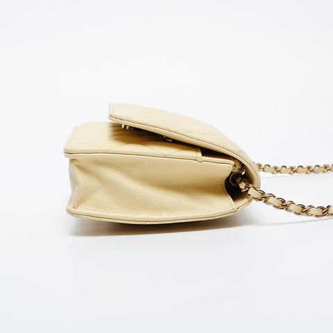 CHANEL 2021s Matelasse Chain Wallet Mini in Caviar Skin Shoulder Bag yellow WS21093