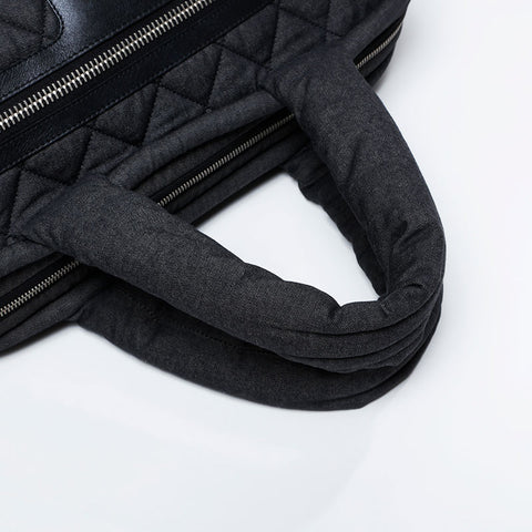 CHANEL No. 14 2010-2011 Denim Canvas Coco Cocoon Boston bag black WS21094