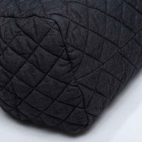 CHANEL No. 14 2010-2011 Denim Canvas Coco Cocoon Boston bag black WS21094