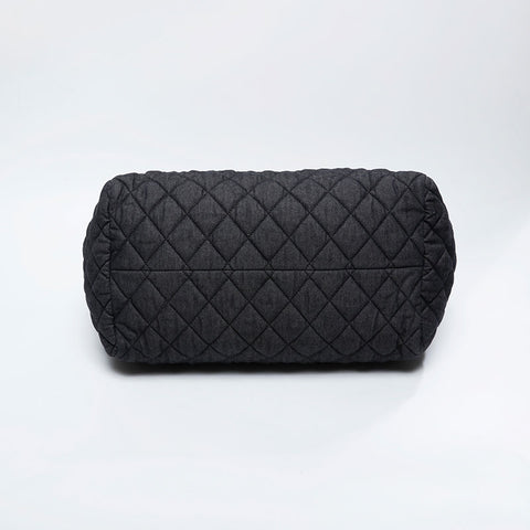 CHANEL No. 14 2010-2011 Denim Canvas Coco Cocoon Boston bag black WS21094