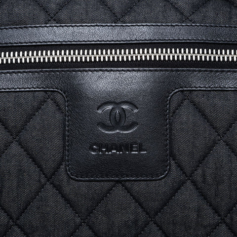 CHANEL No. 14 2010-2011 Denim Canvas Coco Cocoon Boston bag black WS21094