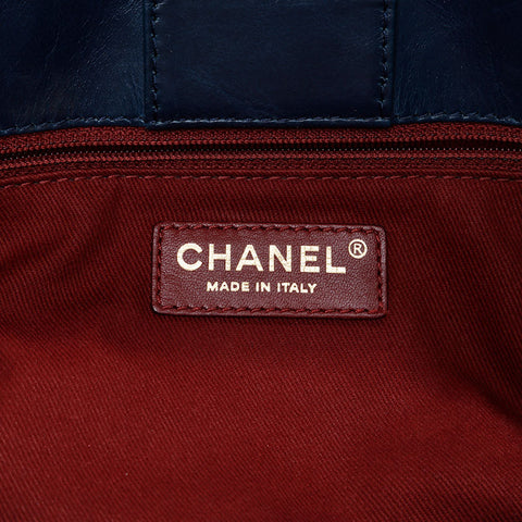 CHANEL No. 23 2016-2017 Denim 2-way Tote Shoulder Bag Navy WS21095