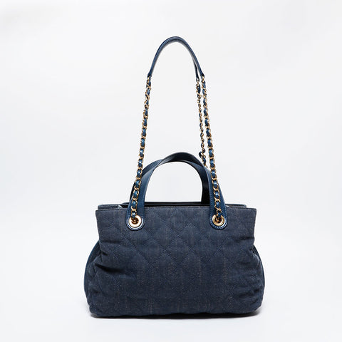 CHANEL No. 23 2016-2017 Denim 2-way Tote Shoulder Bag Navy WS21095