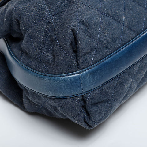 CHANEL No. 23 2016-2017 Denim 2-way Tote Shoulder Bag Navy WS21095