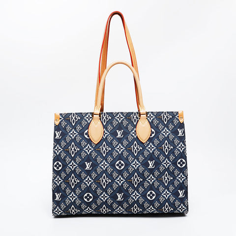 LOUIS VUITTON 2020 On the Go 1854 MM Tote Bag Navy WS21097