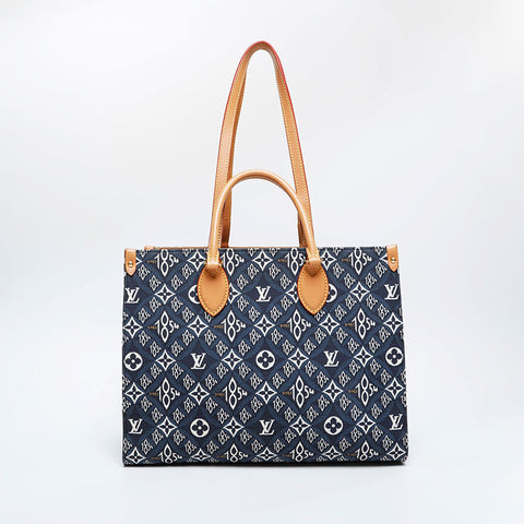 LOUIS VUITTON 2020 On the Go 1854 MM Tote Bag Navy WS21097