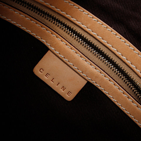 CELINE PVC Macadam Hobo Shoulder Bag Brown WS21098