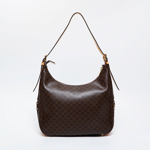 CELINE PVC Macadam Hobo Shoulder Bag Brown WS21098