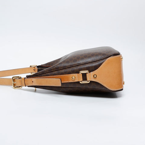 CELINE PVC Macadam Hobo Shoulder Bag Brown WS21098