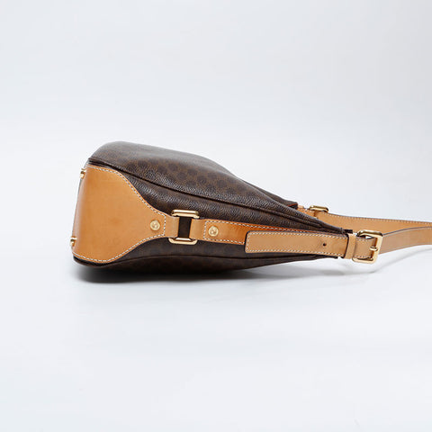 CELINE PVC Macadam Hobo Shoulder Bag Brown WS21098