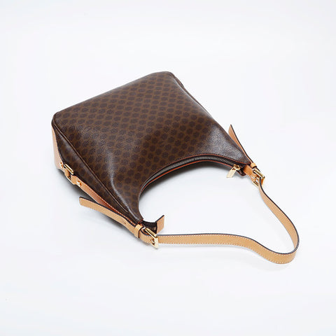 CELINE PVC Macadam Hobo Shoulder Bag Brown WS21098