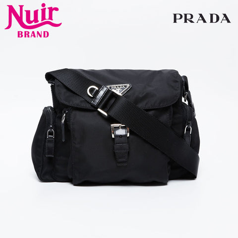 PRADA Nylon Shoulder Bag black WS21100