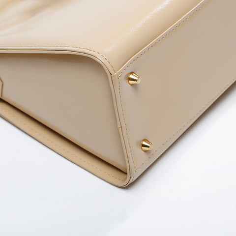 YVES SAINT LAURENT Leather top handle Handbag beige WS21102