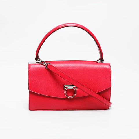 Salvatore Ferragamo 2-way leather Gancini top handle Handbag pink WS21103