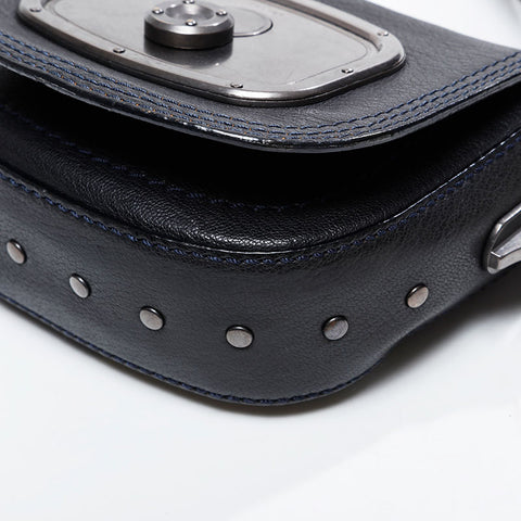 CELINE leather Shoulder Bag black WS21104