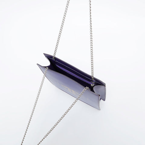 CHANEL No. 6 2000-2002 Hologram Logo Square Shoulder Bag purple WS21105
