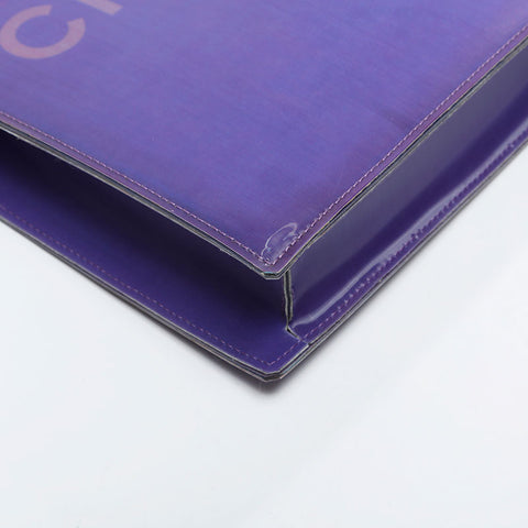 CHANEL No. 6 2000-2002 Hologram Logo Square Shoulder Bag purple WS21105