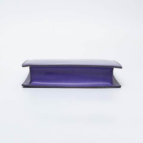 CHANEL No. 6 2000-2002 Hologram Logo Square Shoulder Bag purple WS21105