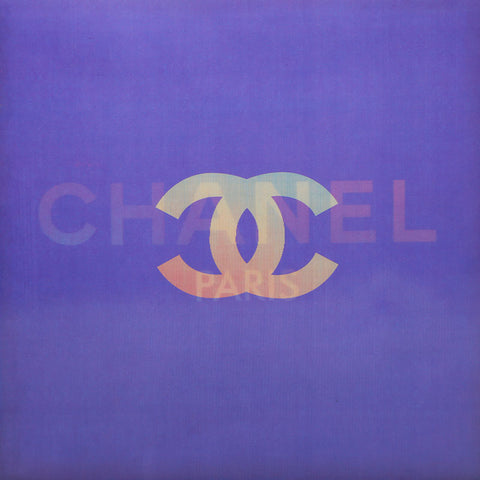 CHANEL No. 6 2000-2002 Hologram Logo Square Shoulder Bag purple WS21105