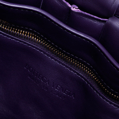 BOTTEGAVENETA Padded Cassette in Patent Leather Shoulder Bag purple WS21106