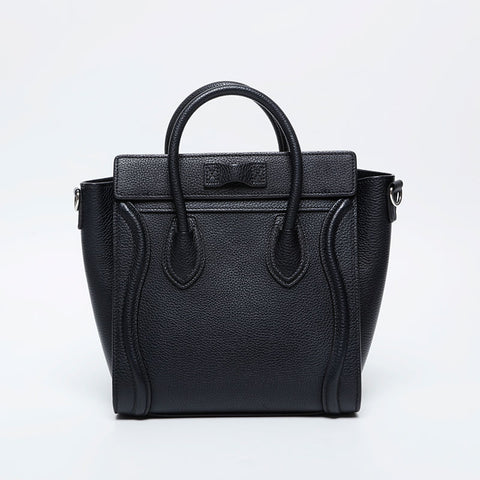 CELINE Luggage Micro Leather 2way Handbag black WS21107