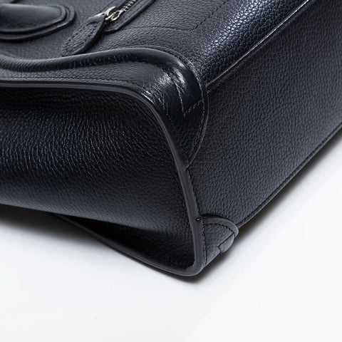 CELINE Luggage Micro Leather 2way Handbag black WS21107