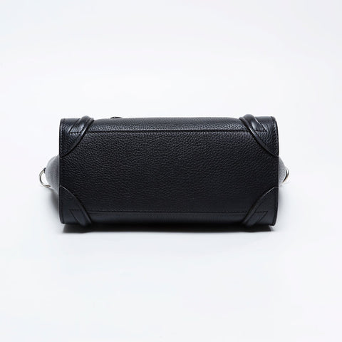 CELINE Luggage Micro Leather 2way Handbag black WS21107