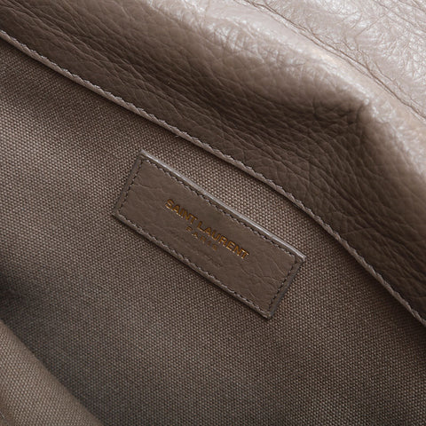 YVES SAINT LAURENT Leather Muse Toe 2way Handbag beige WS21108