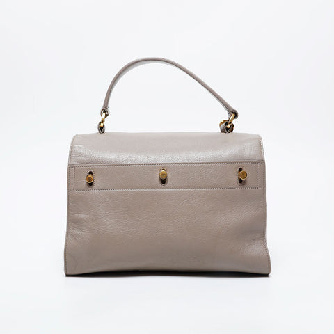 YVES SAINT LAURENT Leather Muse Toe 2way Handbag beige WS21108