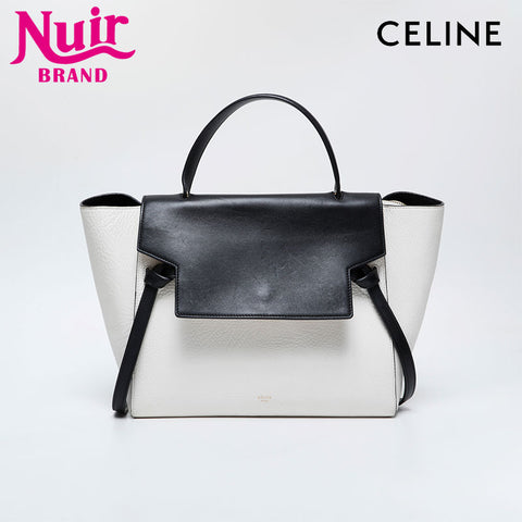 CELINE Leather 2way belt bag Handbag white WS21111