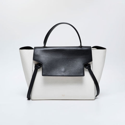 CELINE Leather 2way belt bag Handbag white WS21111