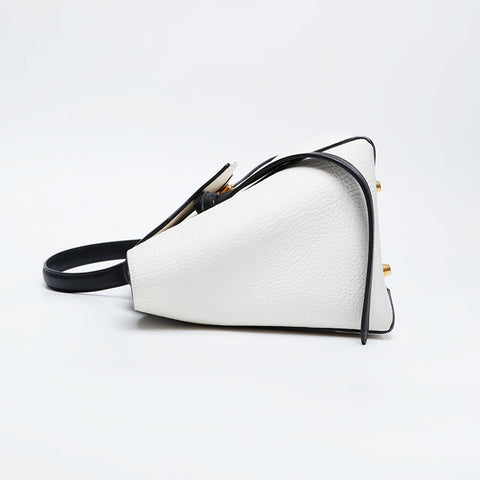 CELINE Leather 2way belt bag Handbag white WS21111