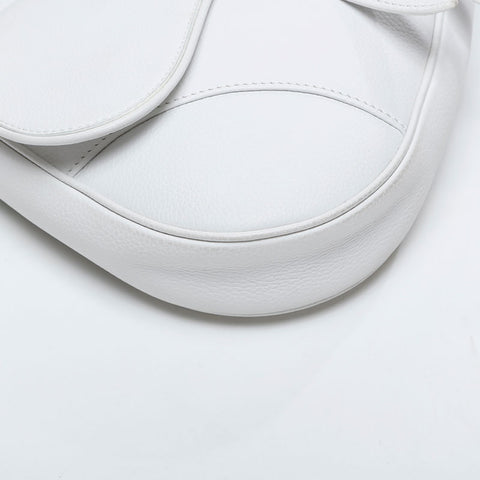 Christian Dior Saddlebag Leather Shoulder Bag white WS21112
