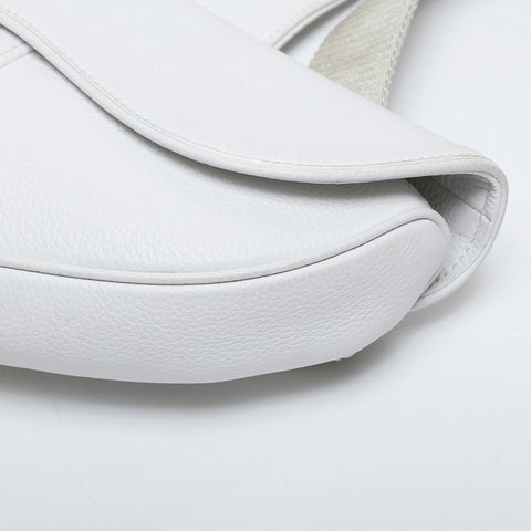 Christian Dior Saddlebag Leather Shoulder Bag white WS21112