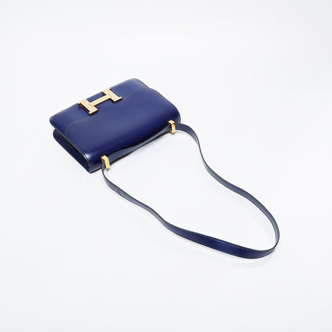 HERMES Constance 23 Leather 1970-1990s Shoulder Bag blue WS21114