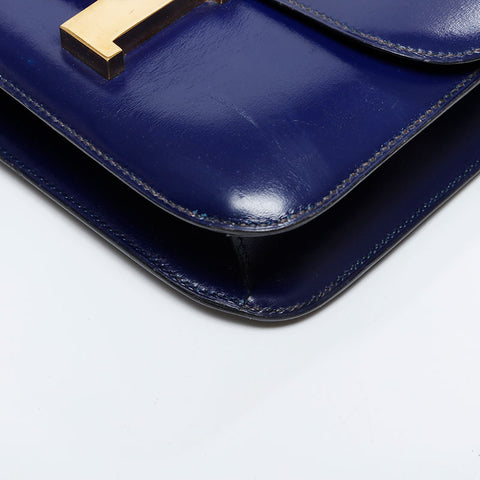 HERMES Constance 23 Leather 1970-1990s Shoulder Bag blue WS21114