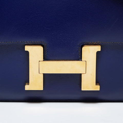 HERMES Constance 23 Leather 1970-1990s Shoulder Bag blue WS21114