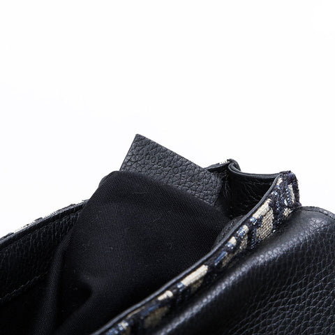 Christian Dior Trotter Oblique Saddlebag Shoulder Bag black WS21116