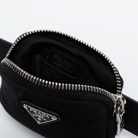 PRADA Triangle Logo Nylon Belt Pouch Waist bag black WS21117